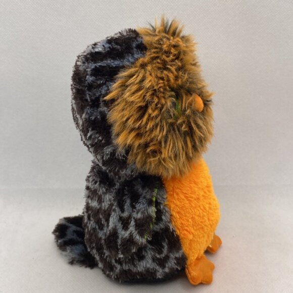 Ty Beanie Boo Midnight Owl 6” Glitter Eyes Plush Stuffed  Black Orange Bird - Picture 6 of 8